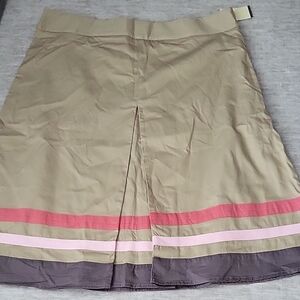 Merona Tan A-Line Skirt with Pink Accents